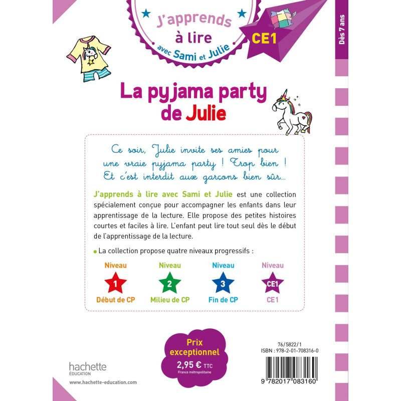 Sami et Julie CE1 La pyjama party de Julie