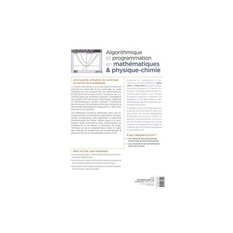 Algorithmique et programmation en mathématiques & physique-chimie Bac Pro