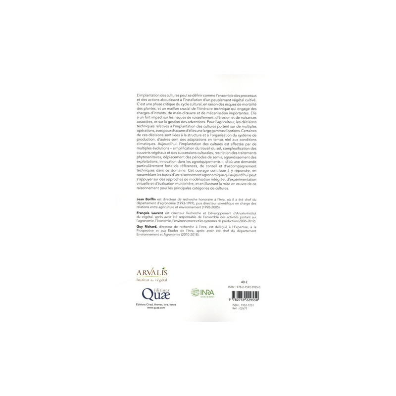 Réussir l'implantation des cultures - Enjeux agroécologiques, itinéraires techniques