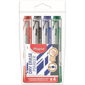 Maped Marqueur tableau blanc Marker'Peps Jumbo, étui de 4 pointe ogive