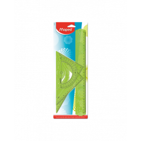Maped - Kit Géométrie Geocustom - Règle 30 cm + Équerre Scolaire 60°