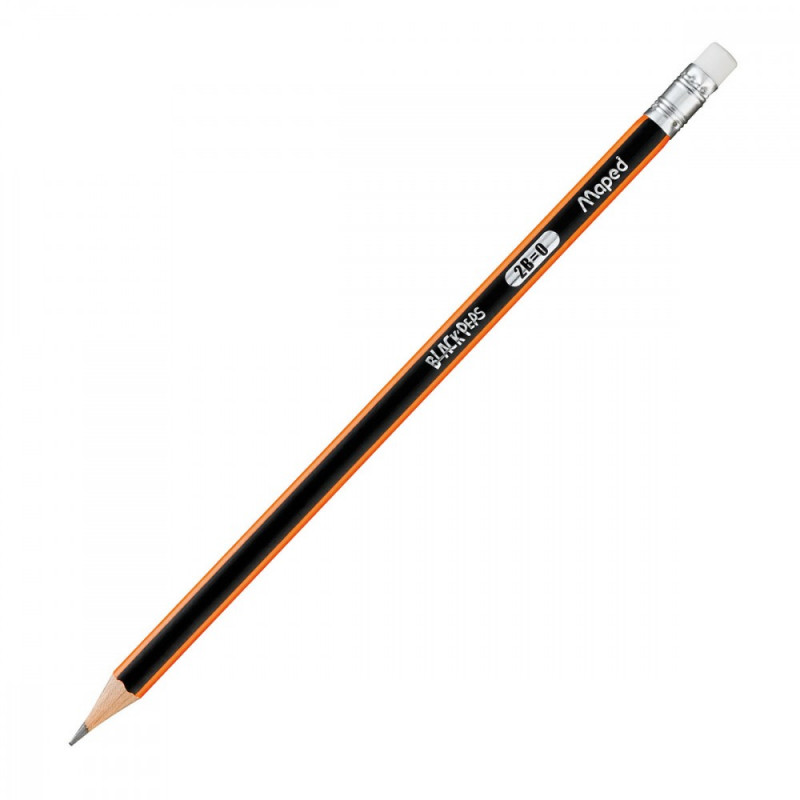 Crayon à papier avec embout gomme - Black'Peps - Mine 2B - Maped -  Librairie de France