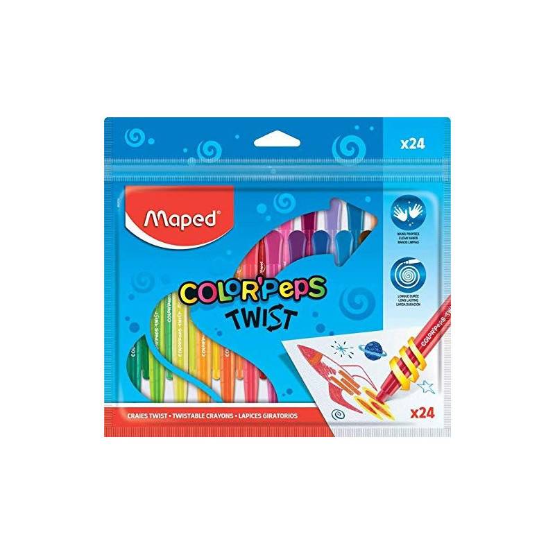 Crayons de couleur Maped Color'Peps Twist (Paquet de 24)