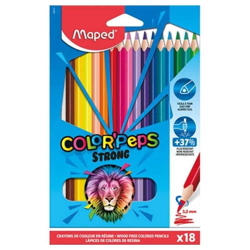 18 Crayons de couleurs "Color'peps strong"