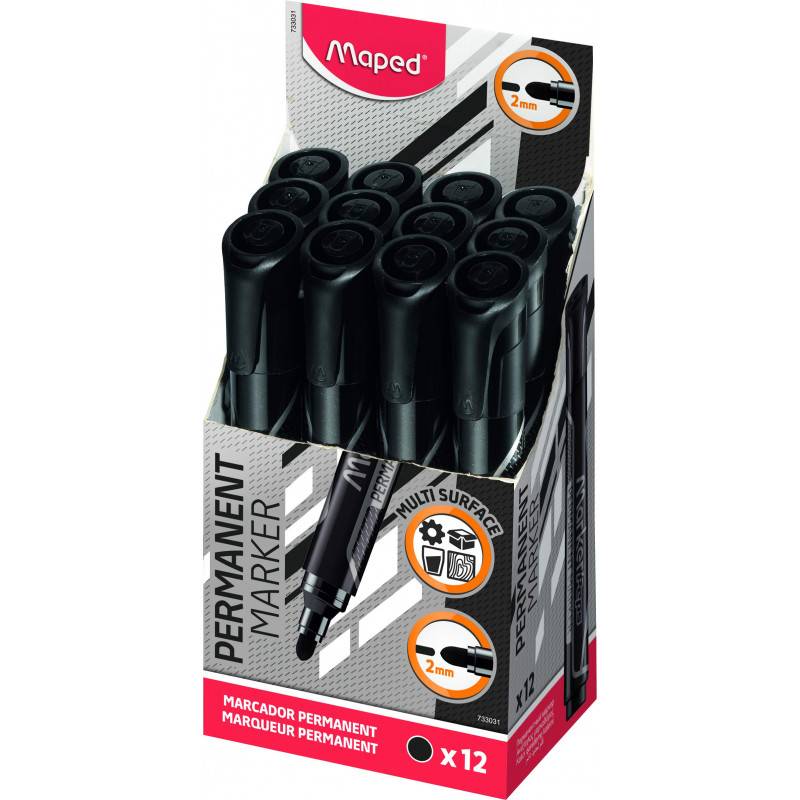 Marqueur PERMANENT JUMBO pointu rond en couleur noire