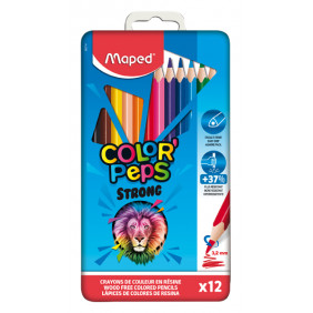 Maped color'peps boîte à crayons métal fort 12 couleurs assorties.