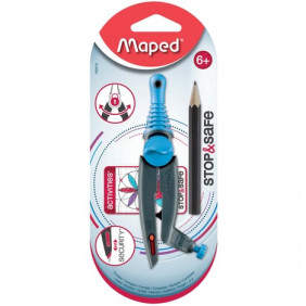 MAPED Compas à bague plastique Stop&Safe couleurs assorties