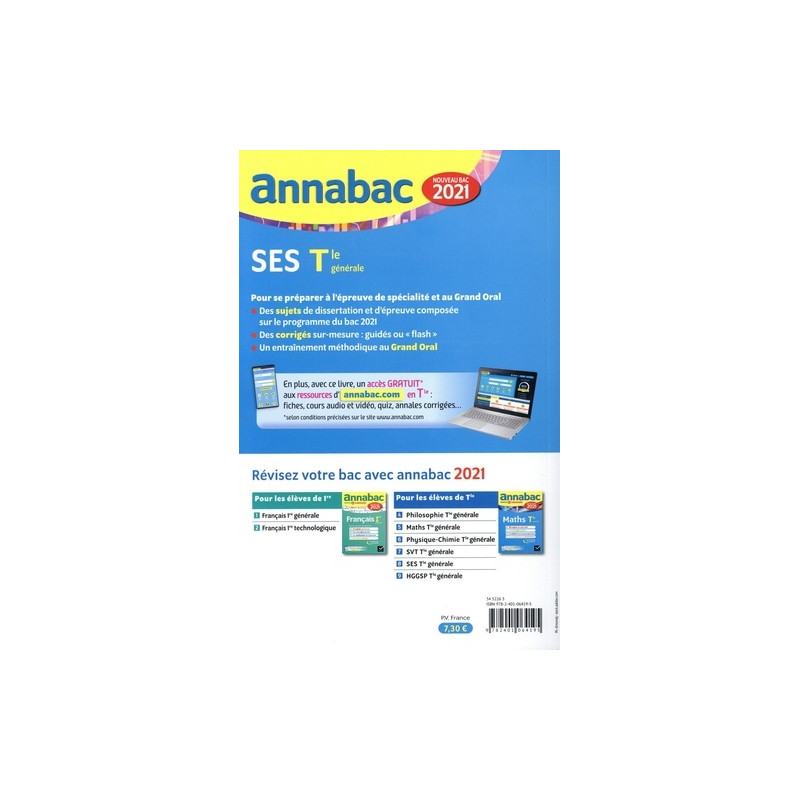 SES Spécialité Tle générale - Sujets et corrigés