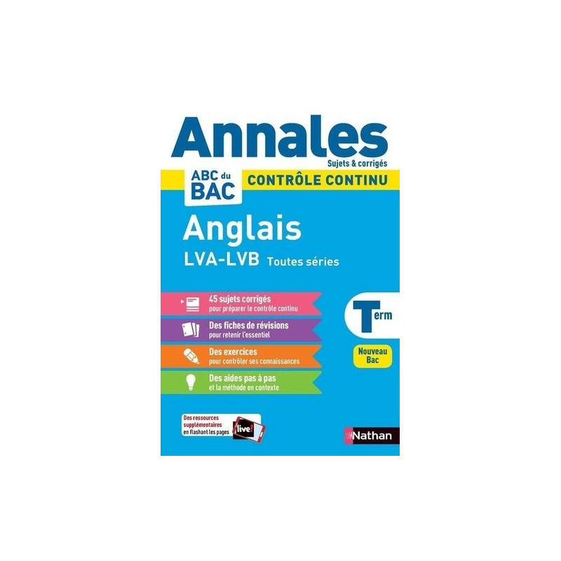 Anglais LV1, LV2 et LVA Tle toutes séries