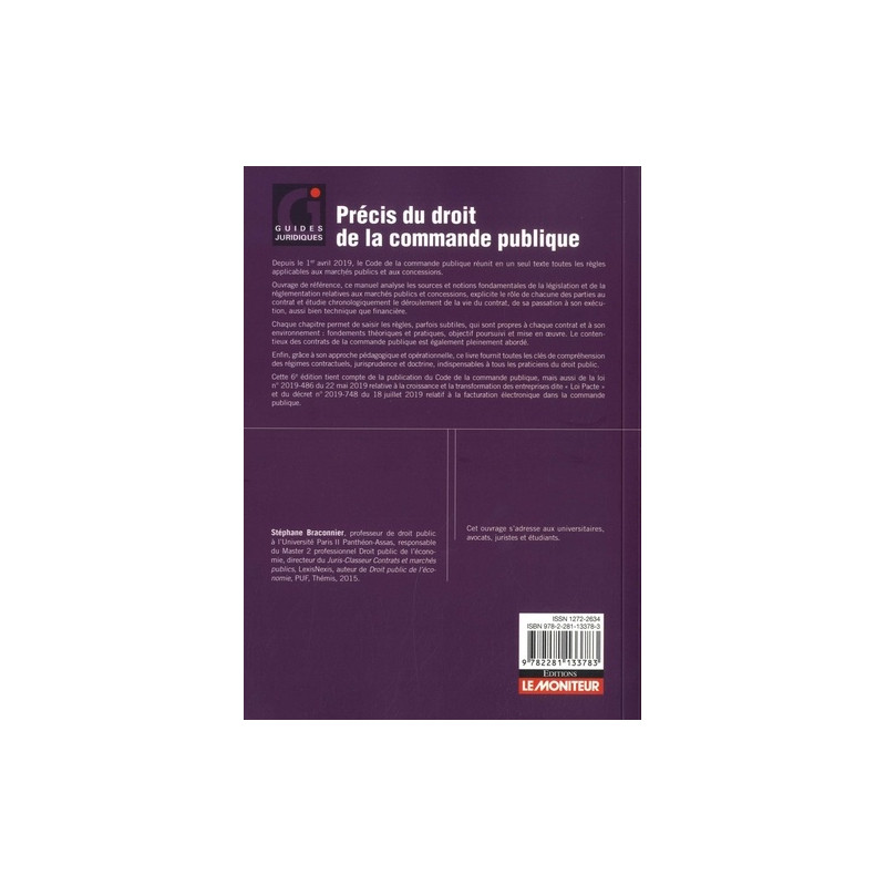 Précis du droit de la commande publique - Marchés publics - Concessions