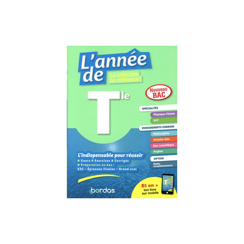 L'année de Tle spécialités physique-chimie / SVT + enseignements communs