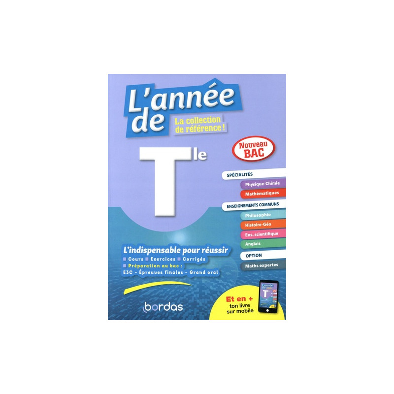 L'année de Tle spécialités physique-chimie / maths + enseignements communs