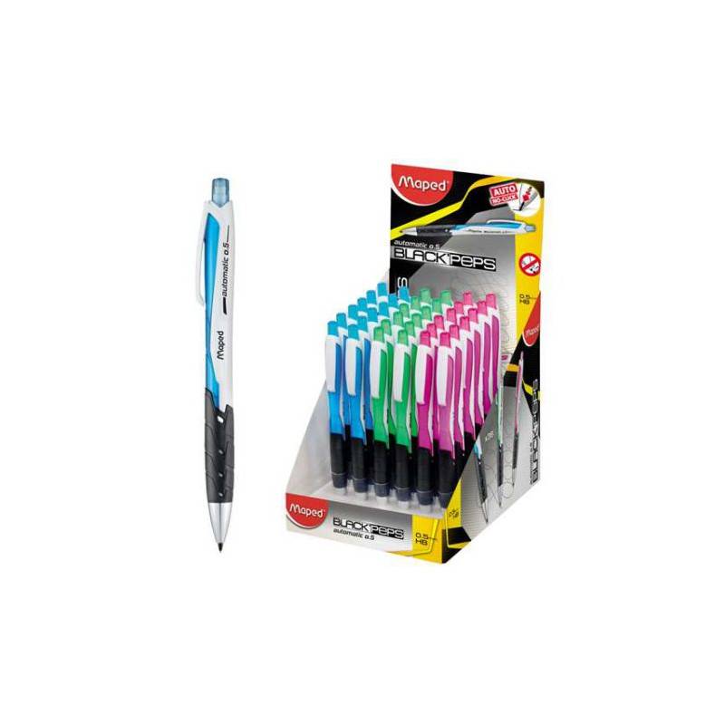 Maped Portemine blackpeps 0.5 mm - 3 couleurs : bleu, rose, vert
