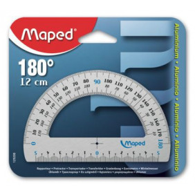 Rapporteur demi-circulaire 180 degrès en aluminium MAPED.