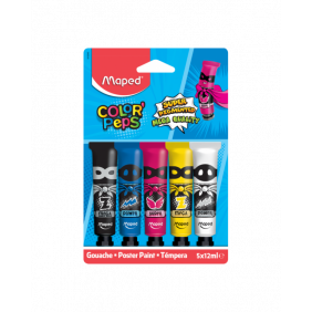 Maped gouache Color'Peps, 12 ml, 5 tubes sous blister
