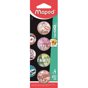 Maped Tatoo Teen 530010 Blister de 4 Aimants Ø 30 mm