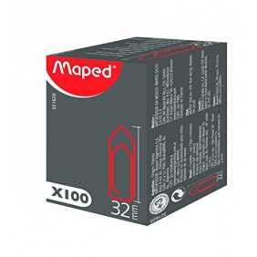 MAPED Bte de 100 Trombones acier laqué couleur 32 mm