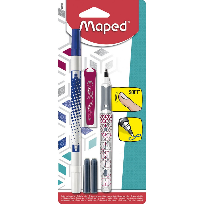 Maped 1 Roller + 2 Cartouches + 1 Effaceur - Coloris aléatoire