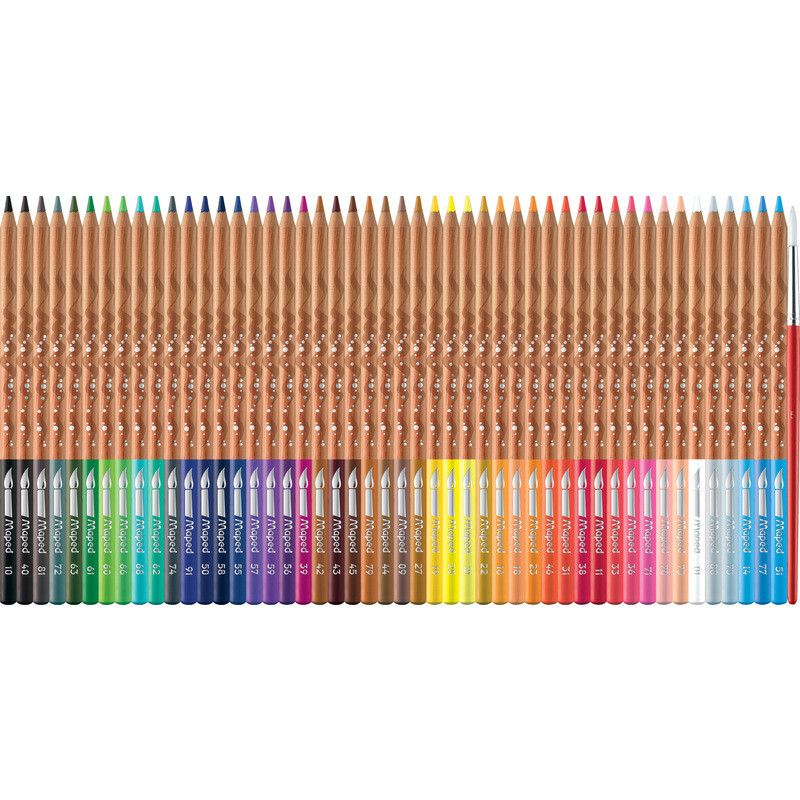 Maped Crayon de couleur, aquarellable, étui de 48 en métal