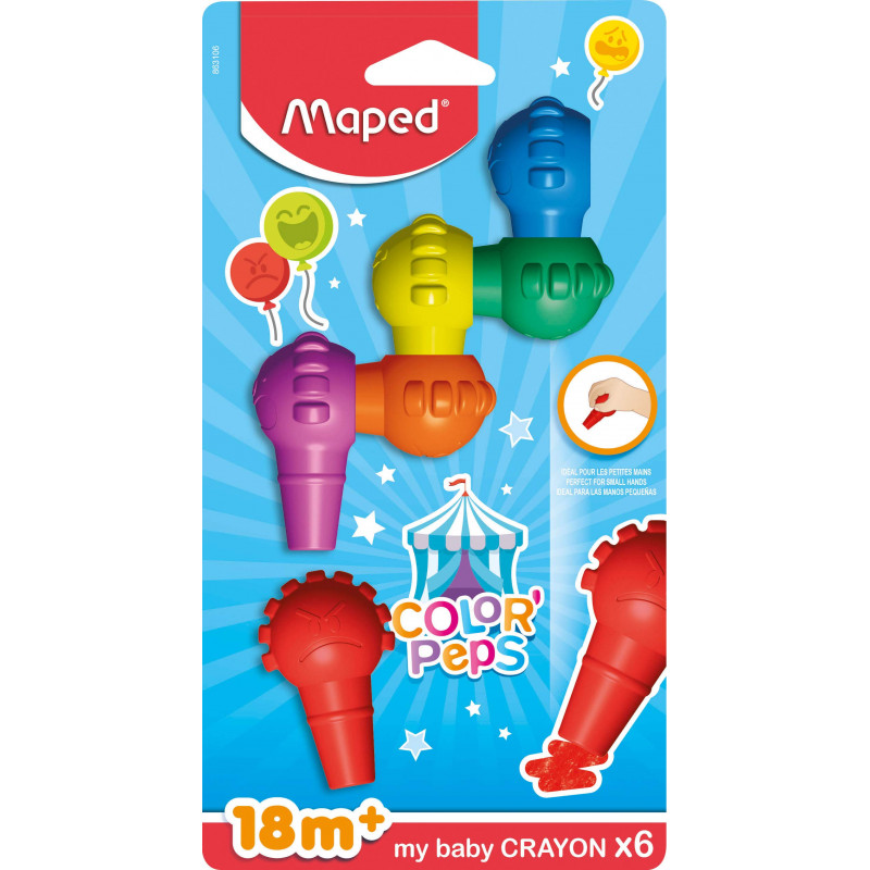 Maped Color'Peps My First Baby Crayons géants (paquet de 6)
