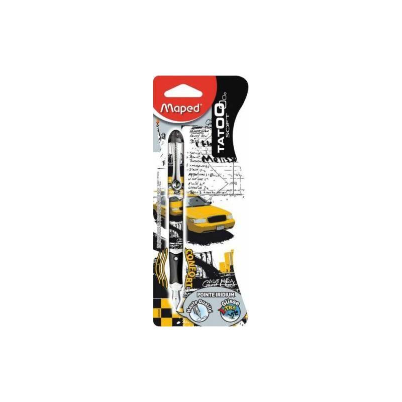 Maped 220026 - Stylo Plume Tatoo Rechargeable New York Yellow Taxi Design