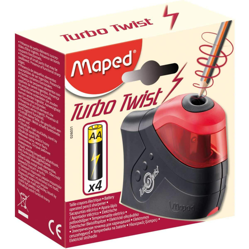 Maped 026031 Taille-crayon électrique Noir/Rouge