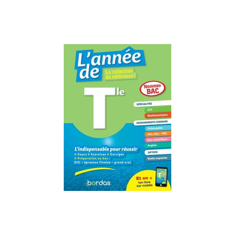 L'année de Tle spécialités SVT/Maths + enseignements communs