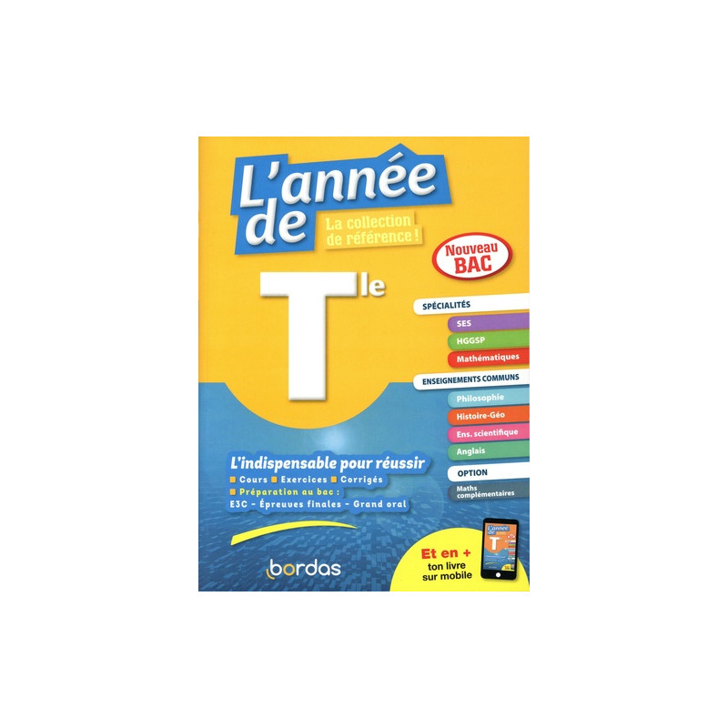 L'année de Tle spécialités SES / HGGSP / maths + enseignements communs