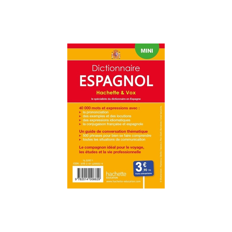 Mini dictionnaire Hachette & Vox espagnol - Français/espagnol - Espagnol/français avec un guide de conversation