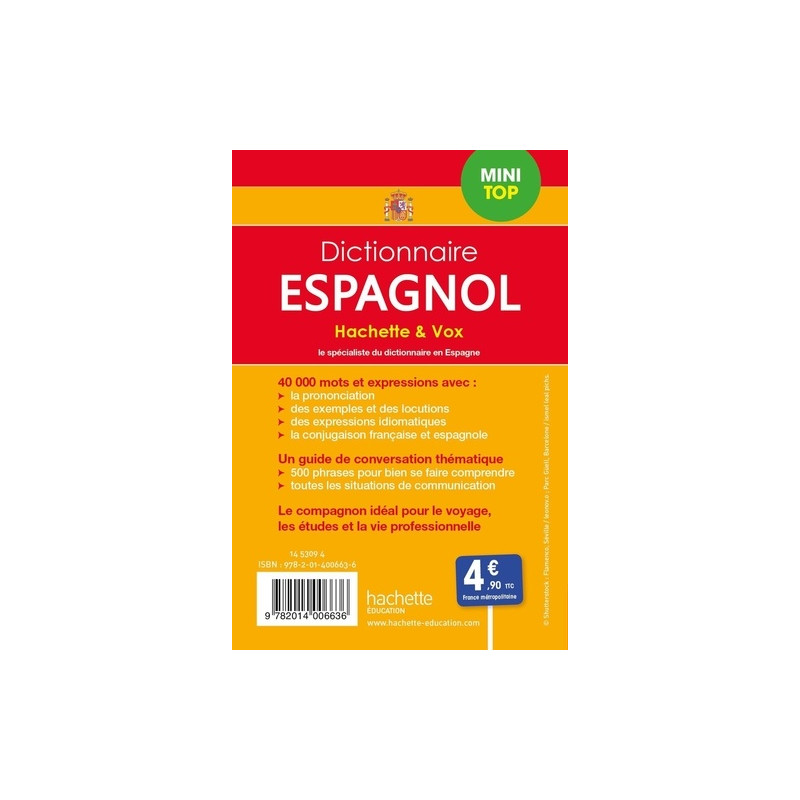 Mini dictionnaire Hachette & Vox Espagnol - Français/espagnol - Espagnol/français