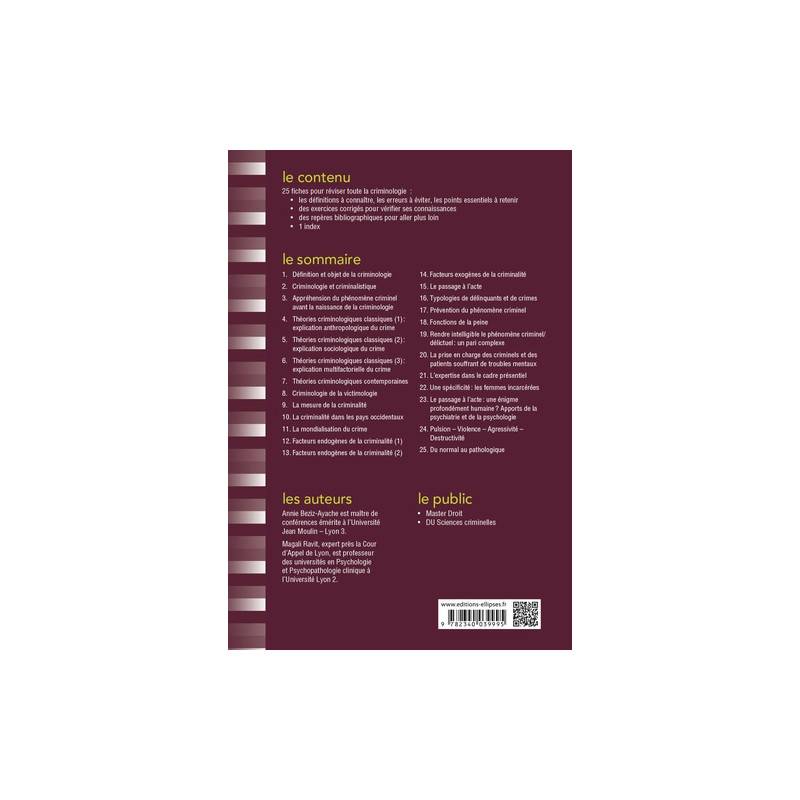 Fiches de criminologie