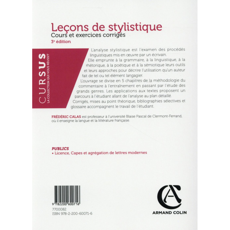 CAMPUS Leçons de stylistique - 3e édition