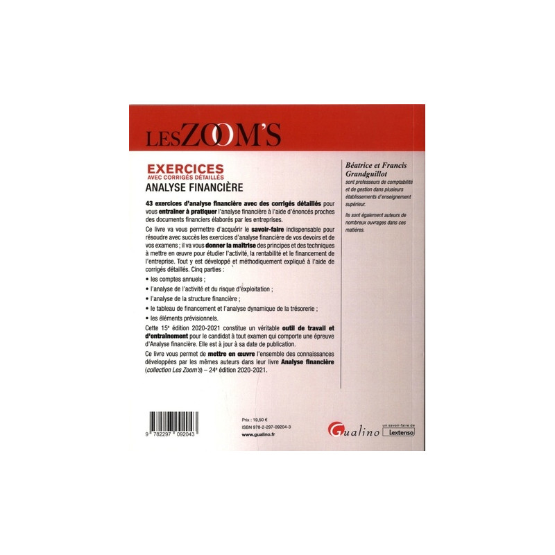 Analyse financière - Exercices avec corrigés détaillés