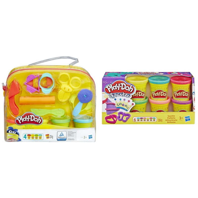 Play-Doh Mon Premier Kit – 4 Pots Pâte à Modeler (56 G) + 9 Accessoires – Étui De Rangement – Dès 3 Ans – Cadeau Créatif