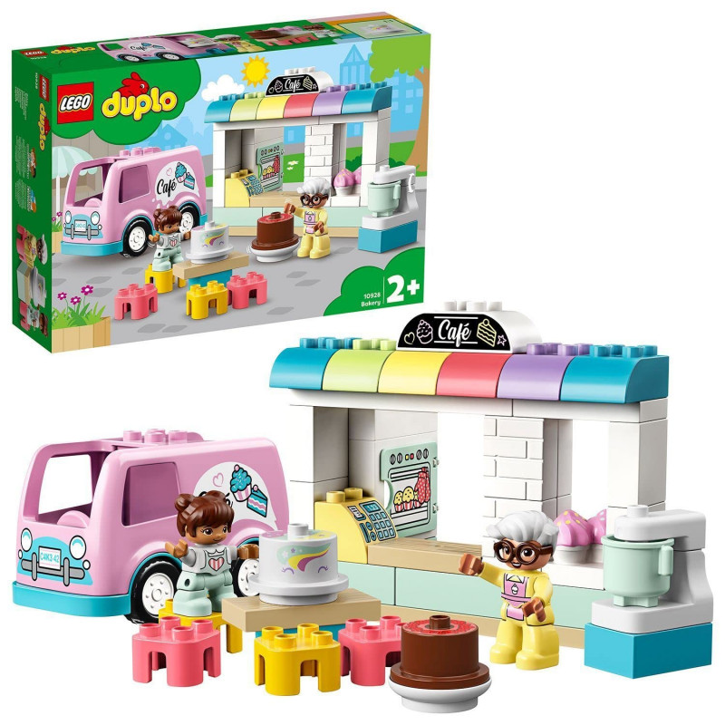Duplo Ma Ville La pâtisserie - Jeu avec fourgonnette de café et gâteaux, Grandes Briques pour Les Enfants de 2 Ans et Plus