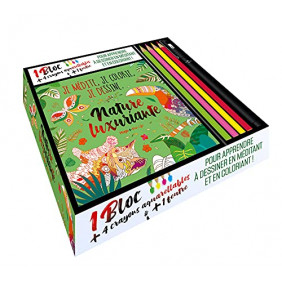 Coffret Je médite, je colorie, je dessine - Nature luxuriant