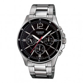 Montre CASIO Homme - Bracelet Gris En Acier Inoxydable - Résistante à l'eau - MTP-1374D-1AVDF