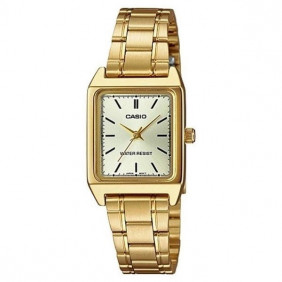 Montre CASIO Femme - Bracelet Dorée En Acier Inoxydable - Cadran Jaune - LTP-V007G-9EUDF