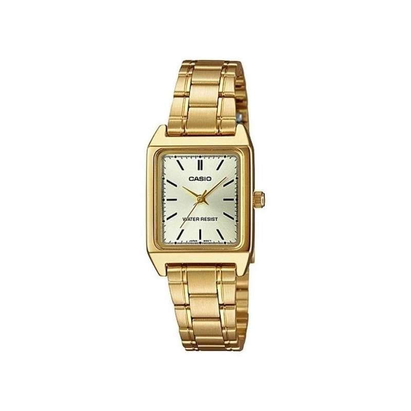 Montre CASIO Femme - Bracelet Dorée En Acier Inoxydable - Cadran Jaune - LTP-V007G-9EUDF