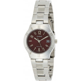 Montre CASIO Femme - Bracelet Gris En Acier Inoxydable - Résistante à l'eau - 12 Mois De Garantie - LTP-1241D-4A2DF