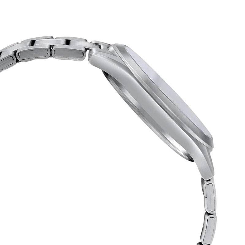 Montre CASIO Homme - Bracelet Gris En Acier Inoxydable - Cadran Blanc - 12 Mois De Garantie - MTS-100D-7AVDF