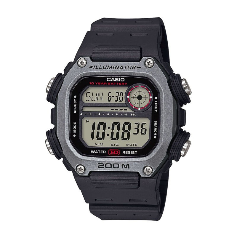 Montre CASIO Homme - Bracelet Noir En Resine - Boitier En Resine - Résistante à l'eau - 12 Mois De Garantie - DW-291H-1AVDF