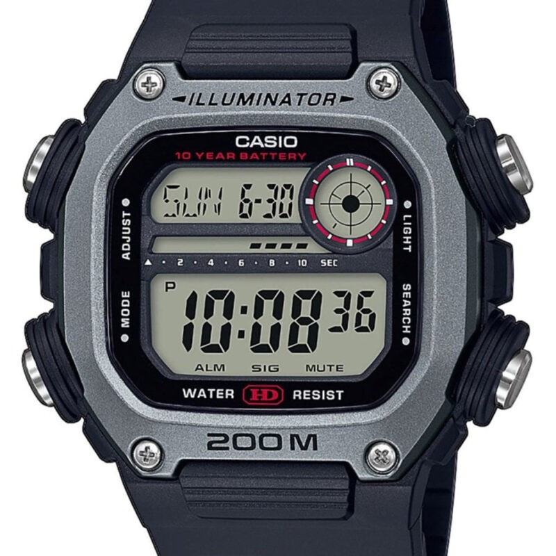 Montre CASIO Homme - Bracelet Noir En Resine - Boitier En Resine - Résistante à l'eau - 12 Mois De Garantie - DW-291H-1AVDF