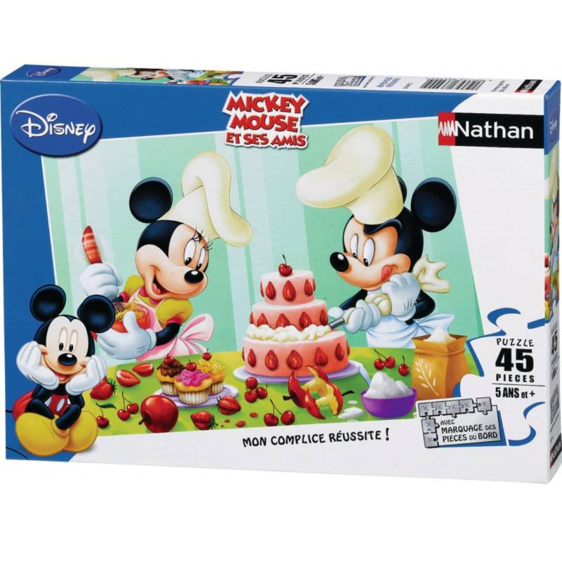 Puzzle 45 pièces - L'après midi patisserie de Mickey 5 ans