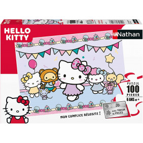 Nathan - Puzzle Enfant - Puzzle 100 p - Hello Kitty et ses amis - Dès 6 ans
