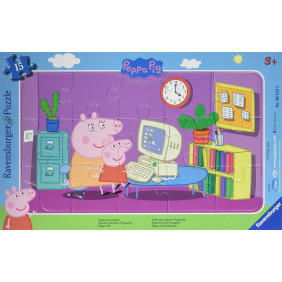 Ravensburger - 06123 - Puzzle - Devant l'ordinateur Peppa Pig - 15 pièces
