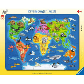 Ravensburger - 06641 - Puzzle Cadre - Animaux du Monde - 30 Pièces
