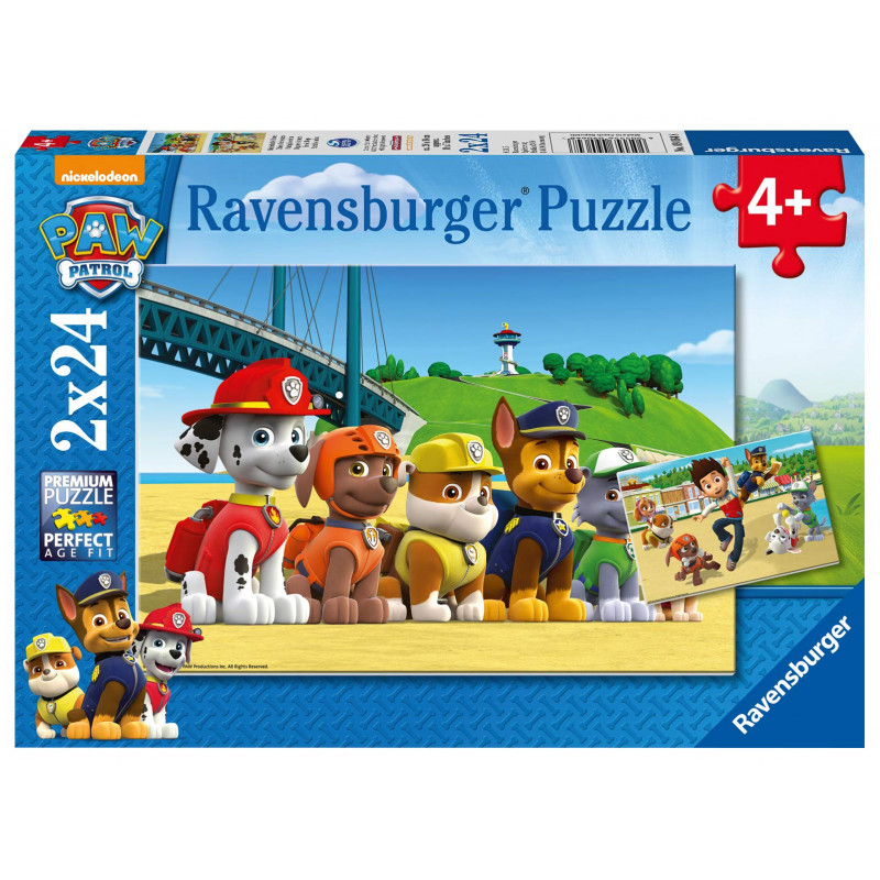 Ravensburger - Chien Héroïque Pat Patrouille - Lot de 2 Puzzles 24