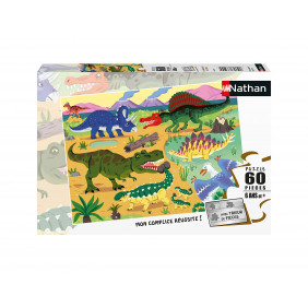 Nathan - Puzzle Enfant - Puzzle 60 p - Les dinosaures du Crétacé - Dès 6 ans