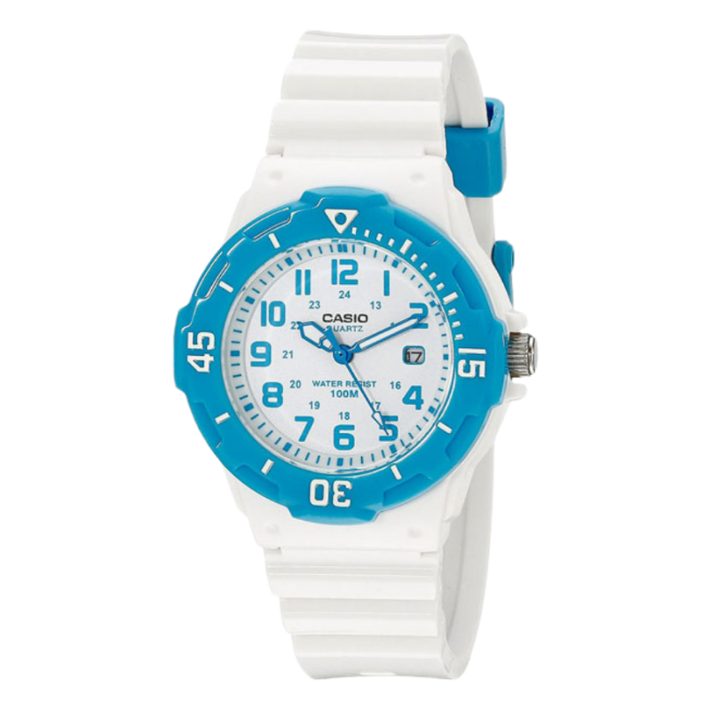 Montre CASIO Jeunesse - Bracelet Blanc En Resine - Boitier En Resine - 12 Mois De Garantie - LRW-200H-2BVDF